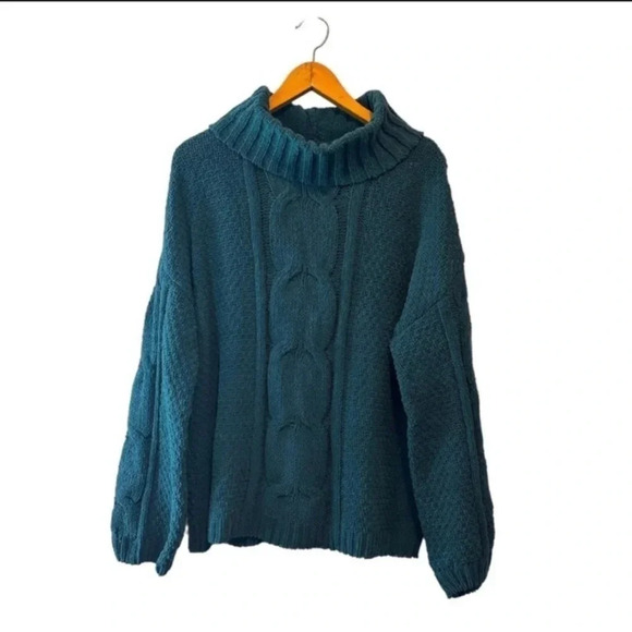 💜 3/25 NWT Seven7 Green Sweater Size M - Picture 1 of 5